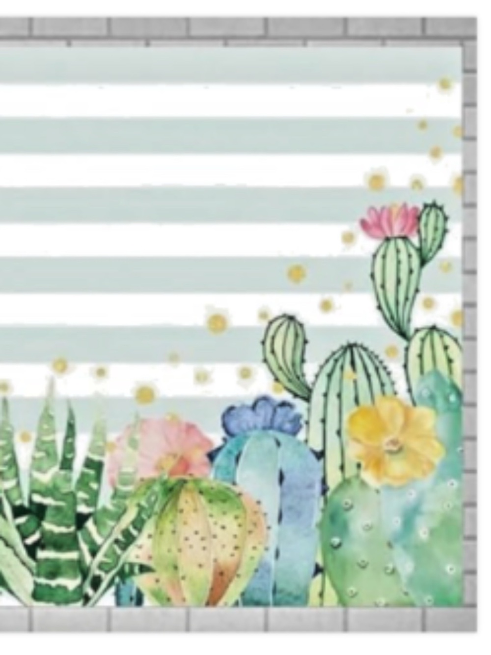 6 x 4 Ft. Cactus Floral Fiesta Photo Backdrop Succulent Desert Plants NEW Party